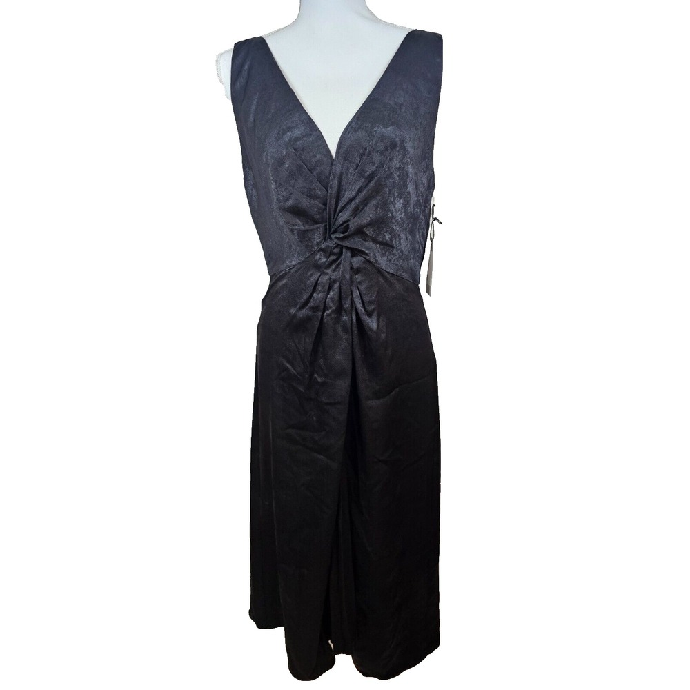 NWT Bailey 44 Sofia Pleated Twist Front Sleeveless Midi Dress Women's Size 10